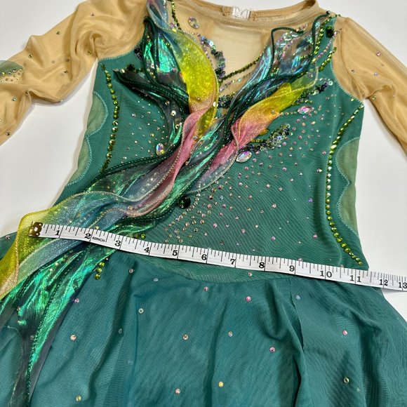 New Figure Skating Dress Size 10 (5~8T) with Hair Scrunchies (120~130cm) - Picture 8 of 10